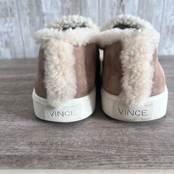 Vince Suede Shearling Slip On Sneakers Size 7 - Picture 5 of 7